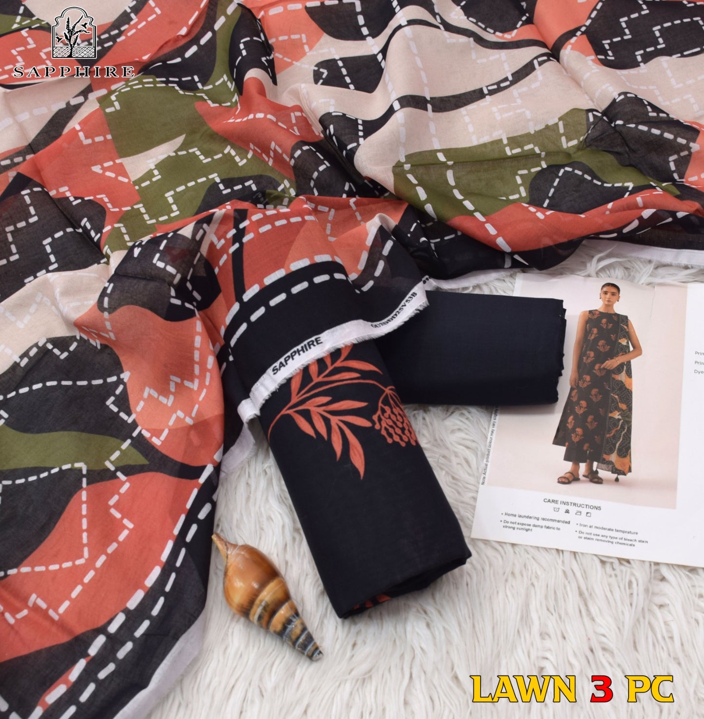 SAPPHIRE 3 Piece Printed Unstitched Suite SA-06