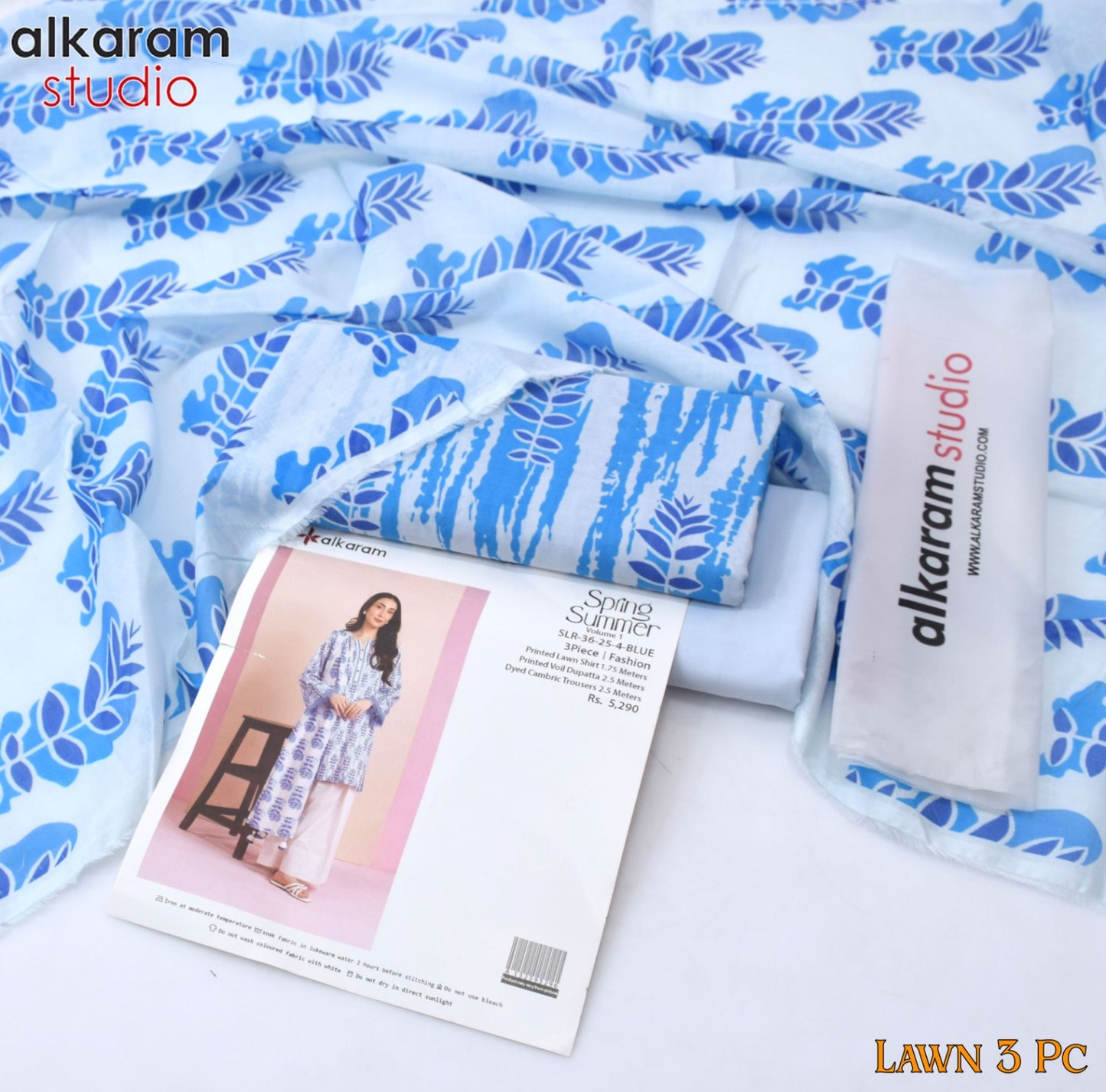 AL KARAM 3 Piece Printed Unstitched Suit AK-03