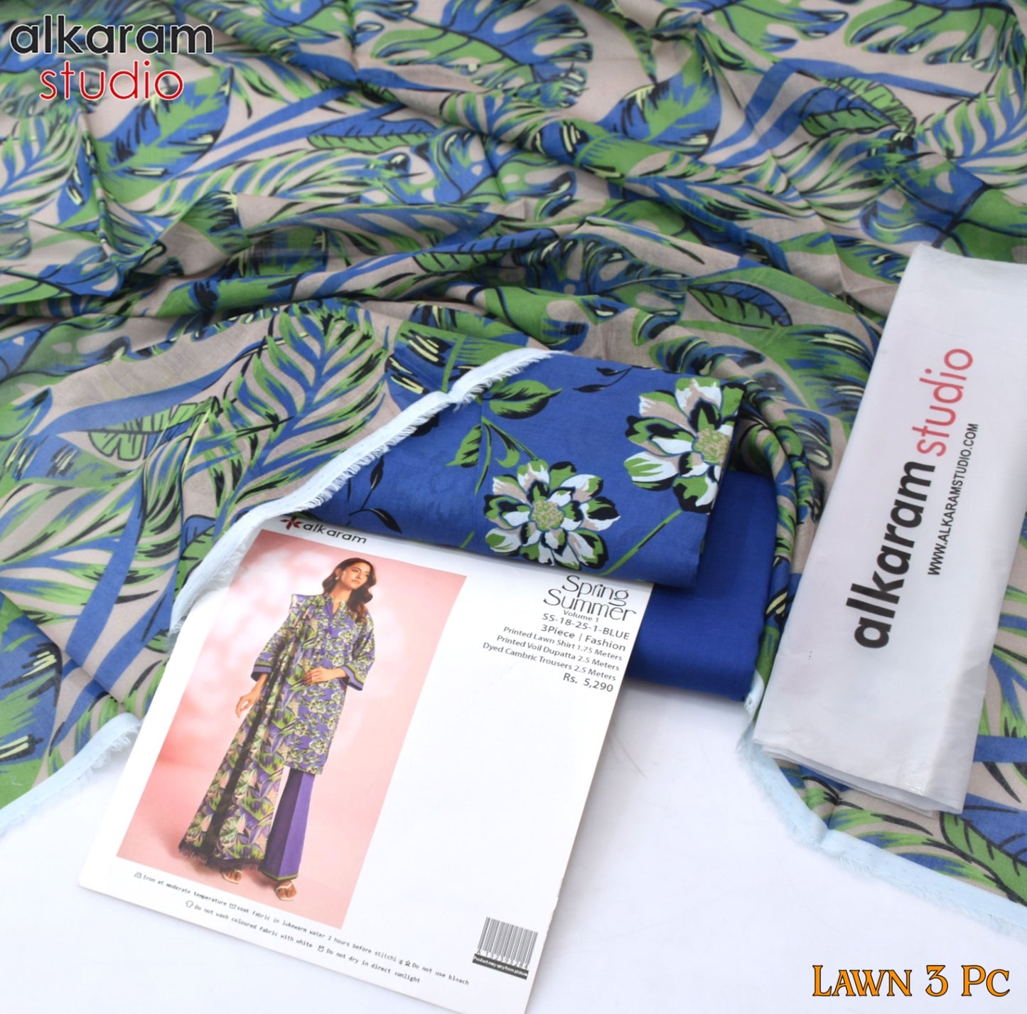 AL KARAM 3 Piece Printed Unstitched Suit AK-06