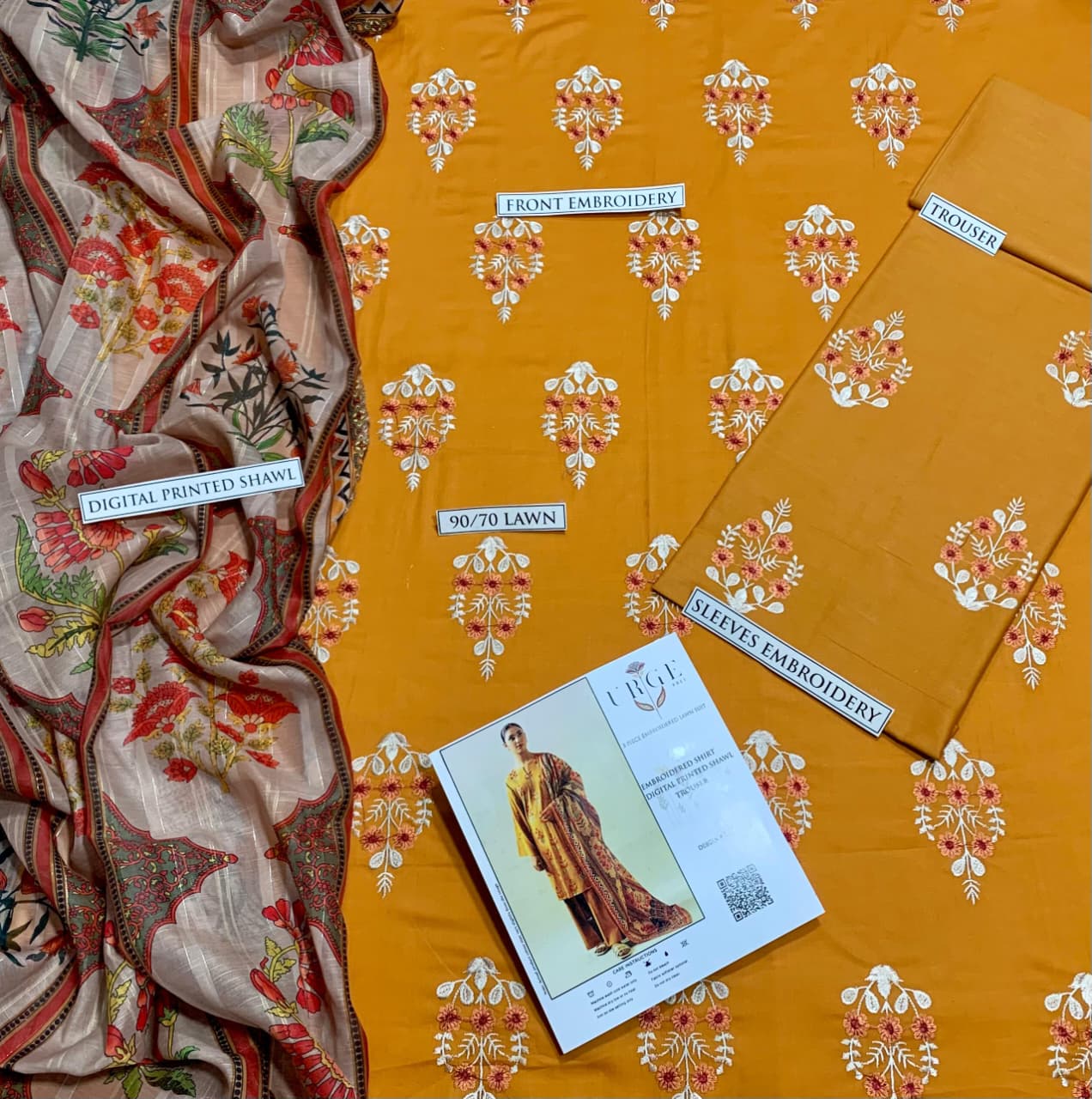 URGE– Luxury Embroidered 3-Piece in Lawn unsticed -22