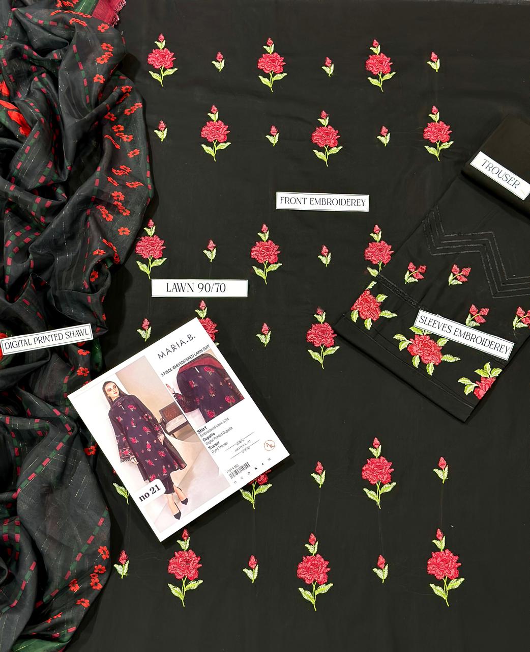 MARIA.B– Luxury Embroidered 3-Piece in Lawn unsticed -10