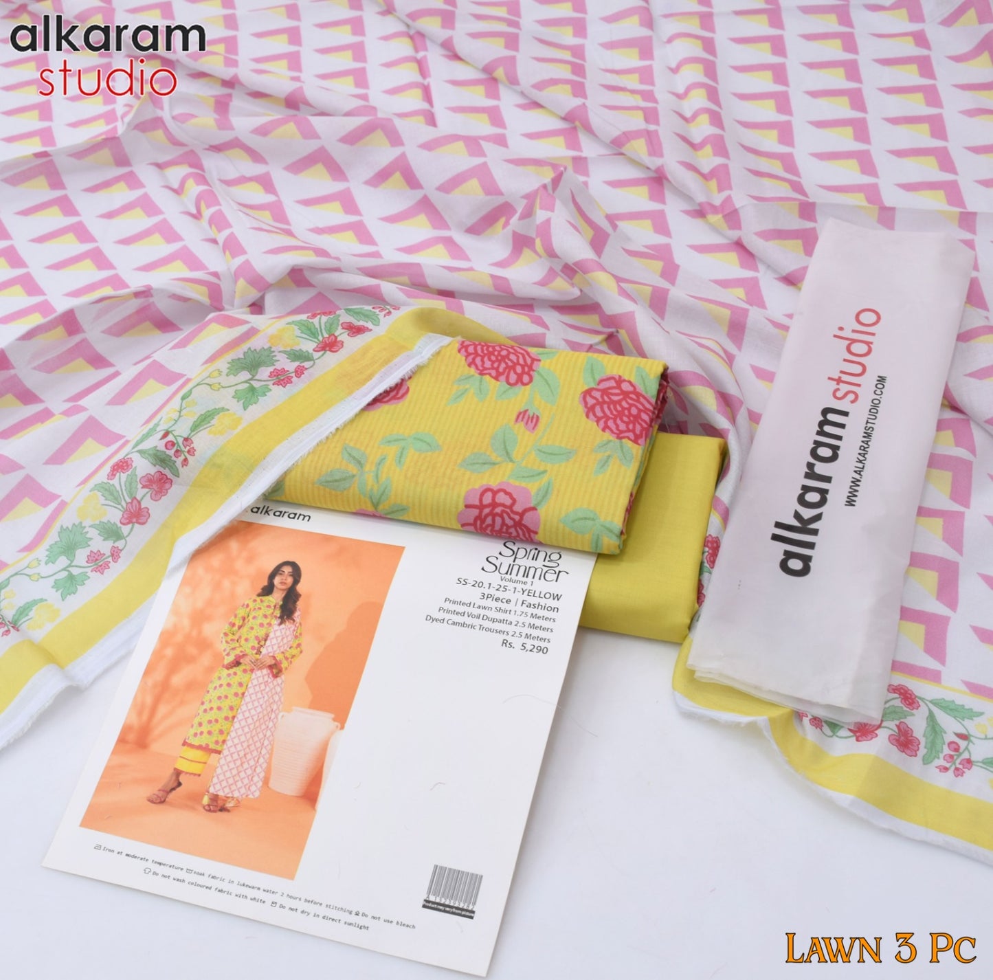 AL KARAM 3 Piece Printed Unstitched Suit AK-07