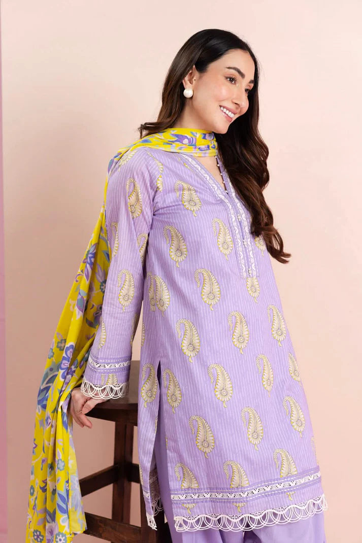AL KARAM 3 Piece Printed Unstitched Suit AK-01