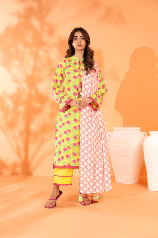 AL KARAM 3 Piece Printed Unstitched Suit AK-07