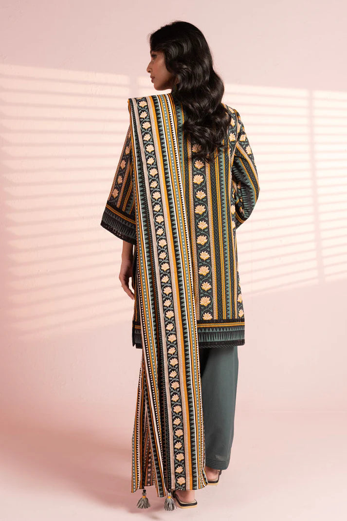 AL KARAM 3 Piece Printed Unstitched Suit AK-10