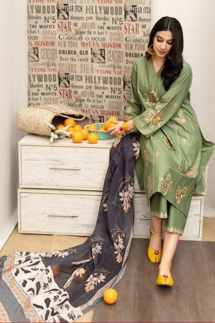 URGE– Luxury Embroidered 3-Piece in Lawn unsticed -20
