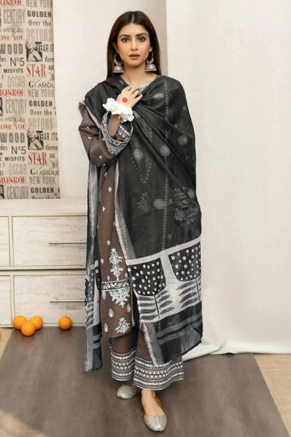 URGE– Luxury Embroidered 3-Piece in Lawn unsticed -23