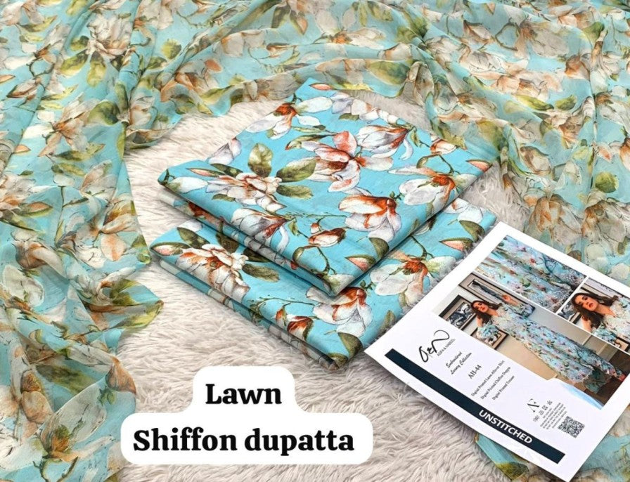 BRAND Printed without patched 3 Piece Unstitched Suit BR-17