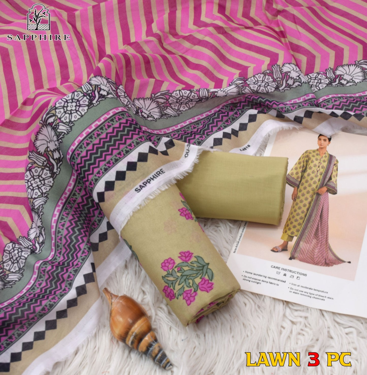 SAPPHIRE 3 Piece Printed Unstitched Suite SA-07