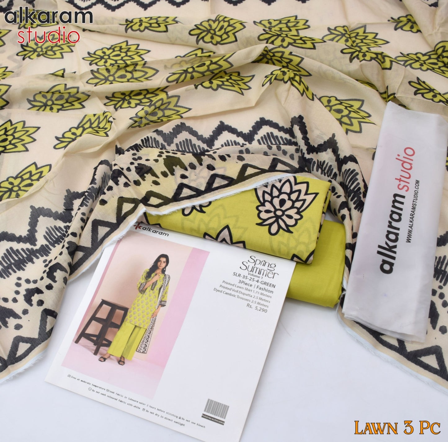 AL KARAM 3 Piece Printed Unstitched Suit AK-02