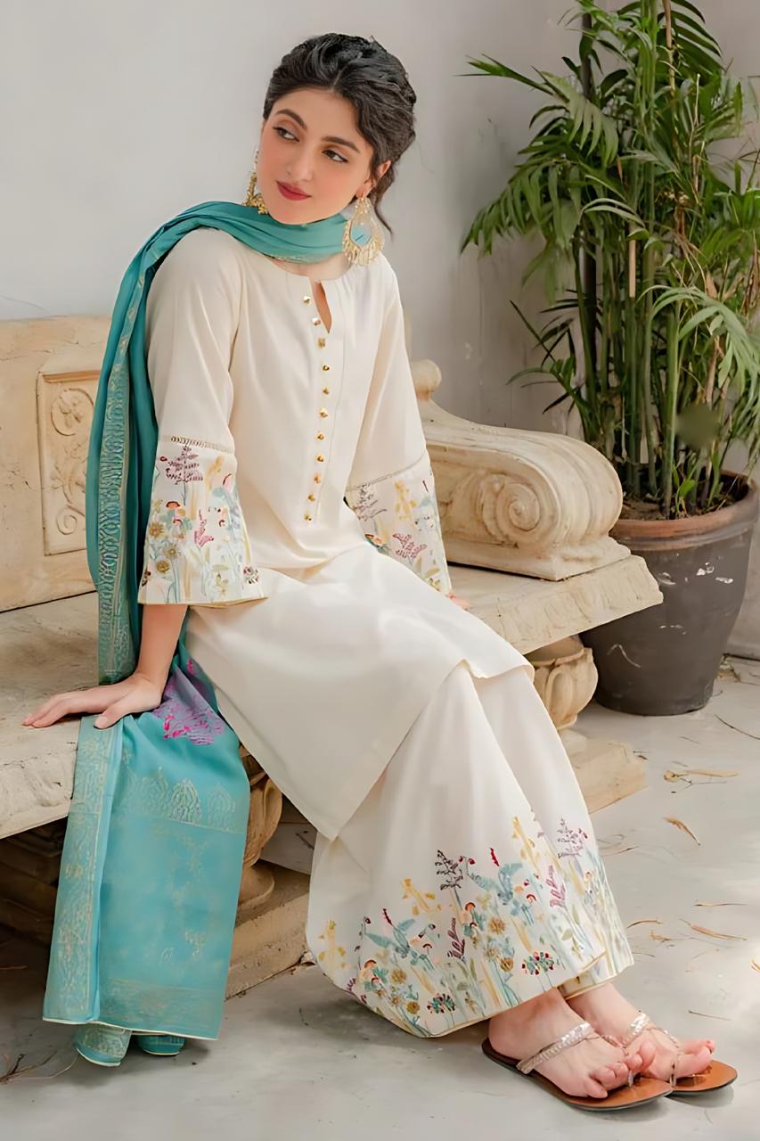 URGE– Luxury Embroidered 3-Piece in Lawn unsticed -12