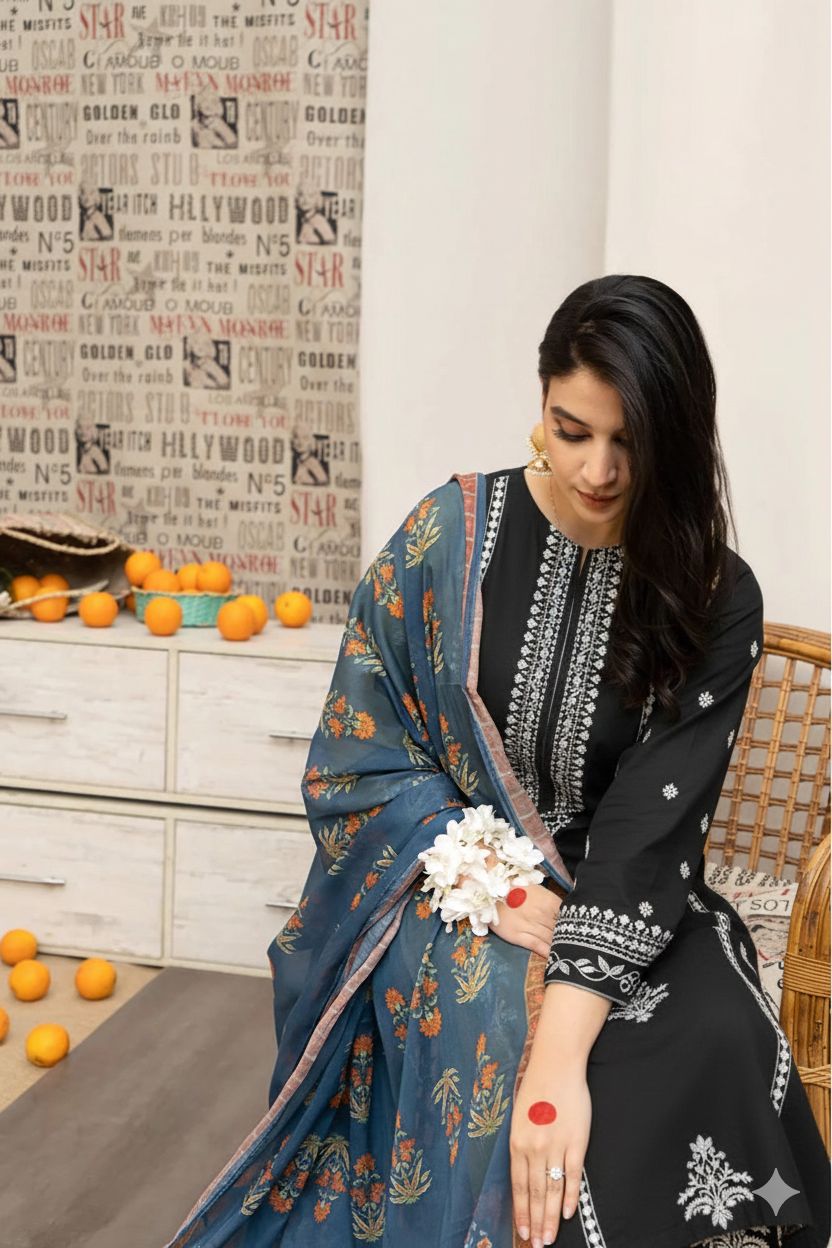 URGE– Luxury Embroidered 3-Piece in Lawn unsticed -16