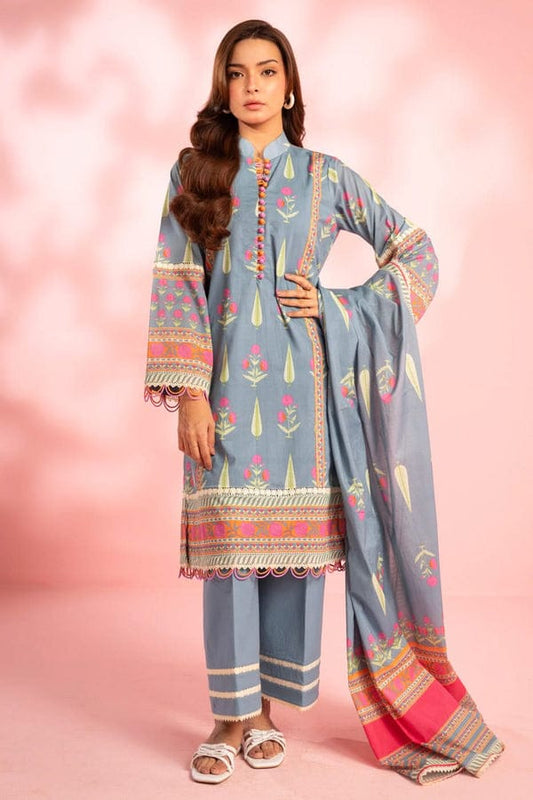 AL KARAM 3 Piece Printed Unstitched Suit AK-05