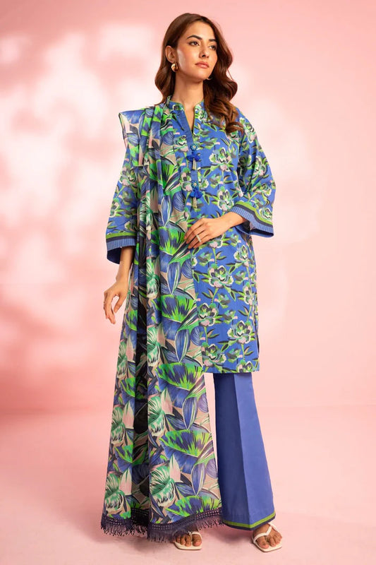 AL KARAM 3 Piece Printed Unstitched Suit AK-06