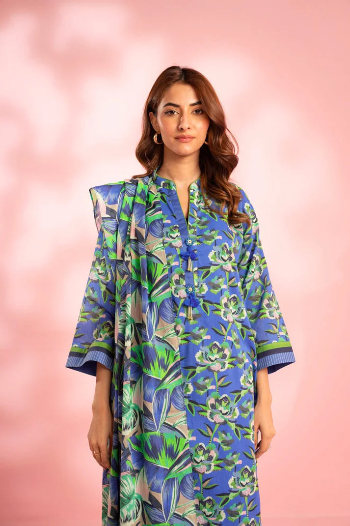 AL KARAM 3 Piece Printed Unstitched Suit AK-06